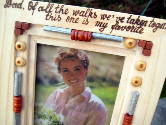 Wood Picture Frame -Cute Wedding gift for Dad -Custom inscription
