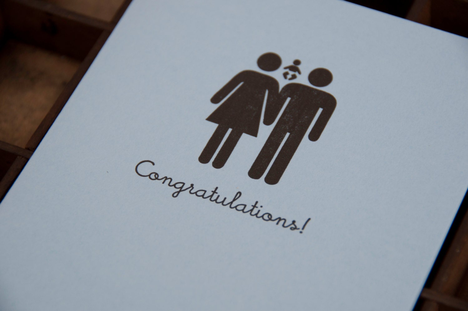 Letterpress Card - Baby Congratulations Card