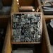Large Square letterpress type pendant in Bronze