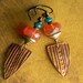 Copper Arrowhead Earrings Pink Orange Teal One of a Kind