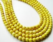 Yellow Howlite Turquoise  Round Beads 6mm 16 Inch Strand, Only Beads Not Finished jewelry