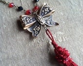 Gothic Victorian Oriental Inspired Bow Necklace