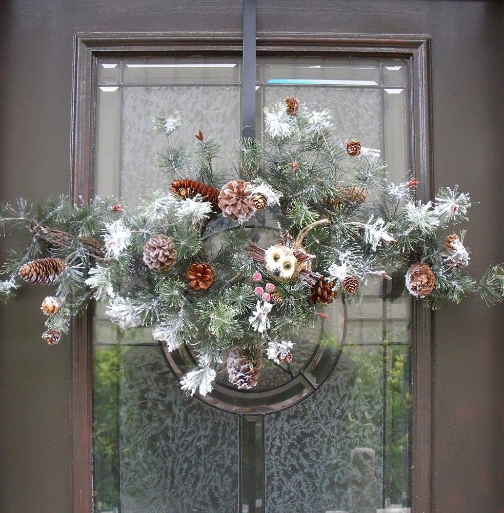 Owl Wreath, Winter Swag, Winter Wreath, Owl Swag, Woodland Decor