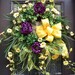 Door Wreaths, Summer Wreath, Morning Glory and Peony Door Wreath, Purple and Yellow