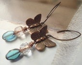 Butterflies In Flight Czech Glass Spring Mothers Day Earrings