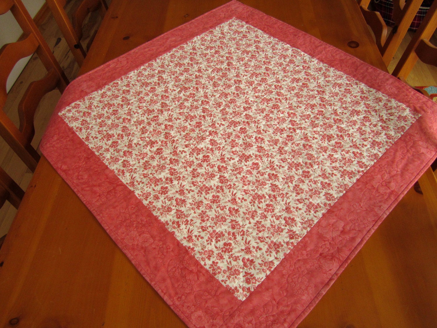 Pink and Cream Table Topper