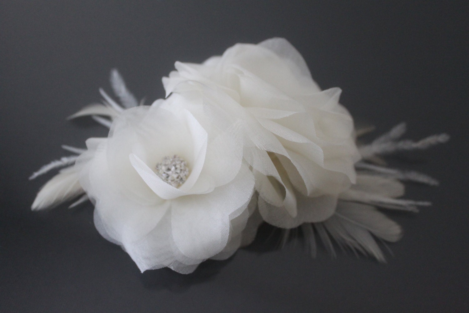 Bridal Flower Fascinator-Birdcage Fascinator-Bridal Hair Flower-Bridal Headpiece-White, Diamond White, Ivory, Blush-F134