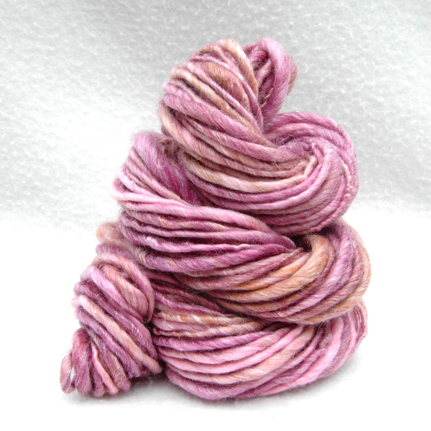 Raspberry Chocolate - 50 yards Thick and Thin Handspun yarn