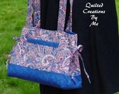 Quilted Bow Tuck Style   Bag Purse Handbag Tote MaDE and REaDY to SHiP by QuiltedCreatonsByMe