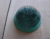 Vintage Green Cast Iron Flower Frog