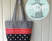Patchwork Tote Bag handbag purse diaper bag - sewing tutorial pattern - PDF INSTANT DOWNLOAD