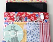 New - iPad mini sleeve case clutch sewing pattern - pocket - PDF INSTANT DOWNLOAD