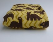 Flannel Fitted Crib Sheet - Chevron Dino