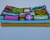 Burp Cloths (set of 3) - Cars and Trucks and Things That Go