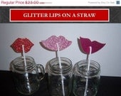 BIG SALE NOW Glitter Lips and Shimmer Mustache Assortment on a Straw Party Favor Set of 24
