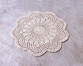 Great Gatsby Deco Style Table Doily, Crochet, Elegant Ecru Fiber Art, New Design and Handmade by NutmegCottage on Etsy