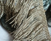 1900s French Antique metallic Silver bouillon fringe trim with twists unused wonderful Flapper Era 19" long OOAK