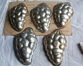 Pastry molds set of five vintage chocolate & biscuit molds perfect styling prop Bunch of Grapes