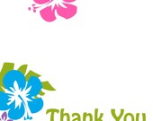 Luau Flower Thank You Cards- 5 x7 Cardstock with Envelopes --15 Thank You's Il_170x135