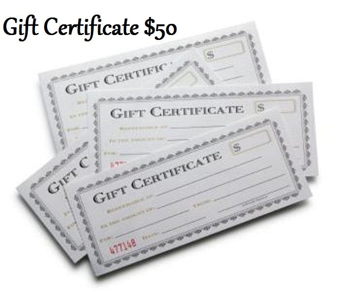GIFT CERTIFICATE - 50 Dollars Credit Value redeemable at both/either of my Etsy Shops