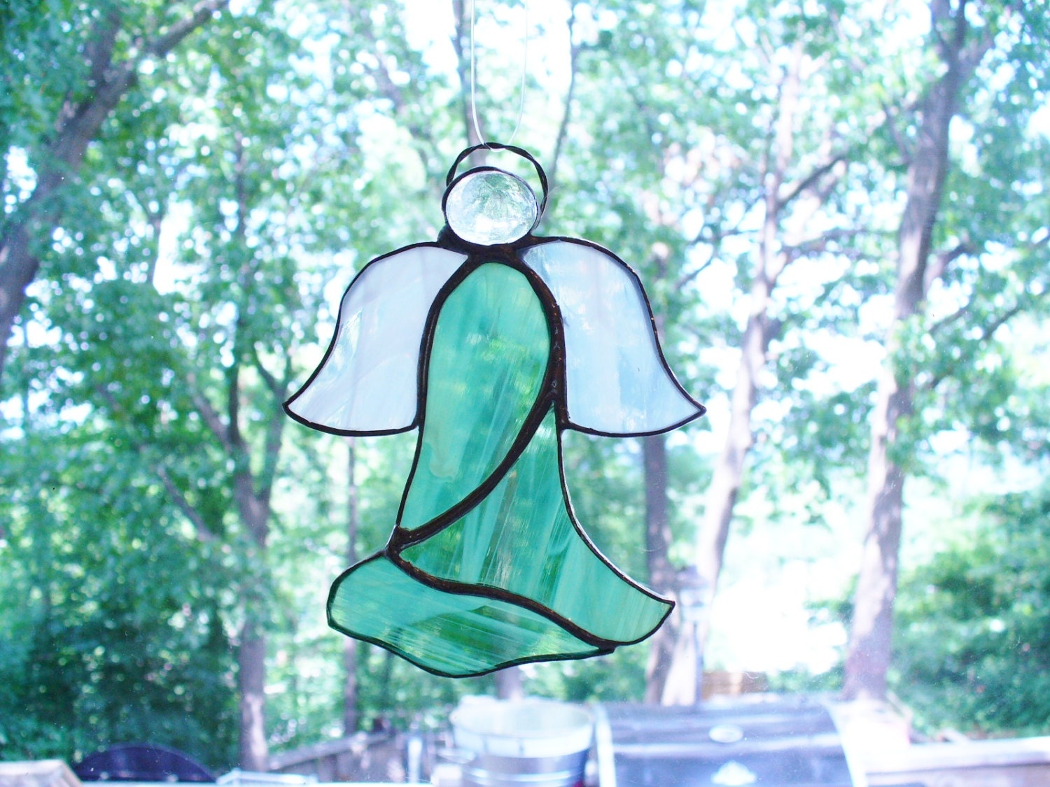 Green Stained Glass Angel