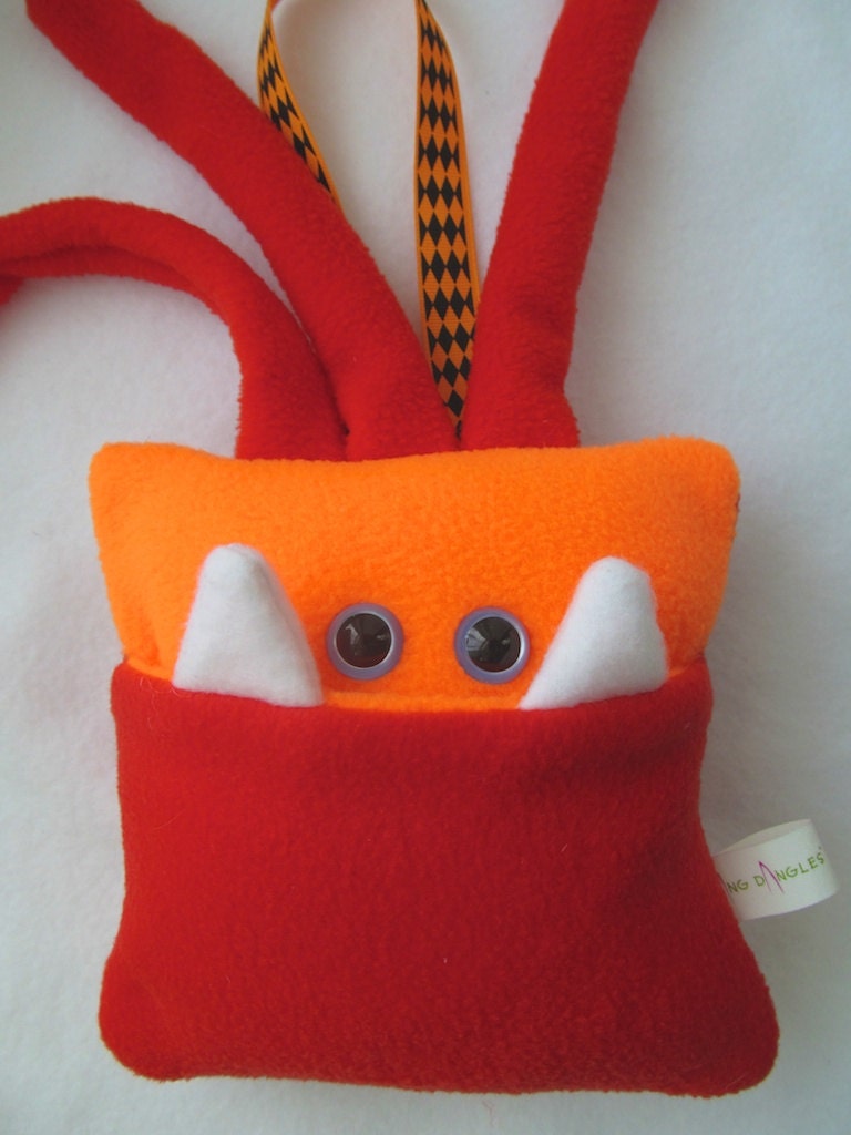 Orange and Red Tooth Fairy Monster Pillow Monster