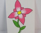 Sale 10% Off Eco Original Drawing Artist Trading Card Pink Flower