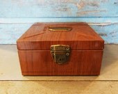 Portafile Porta File Faux Bois File Box with Key