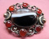 Victorian Brooch Rolled Gold Scottish Agate Carnelian