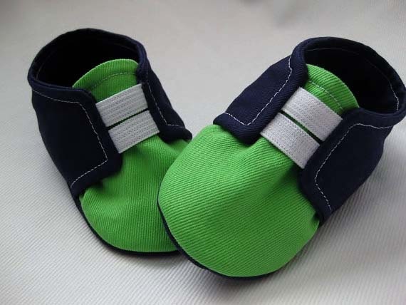 Baby boy shoes navy blue green boys sneakers canvas shoes- Twist of Lime
