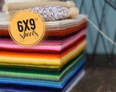 Wool blend felt: 40 6x9" sheets (choose your own colors)