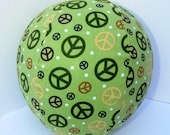 BALLOON BUDDIES, Peace Signs, balloon ball, green, fabric, balloon cover, balloon, ball, toy, boy, girl, etsykids team