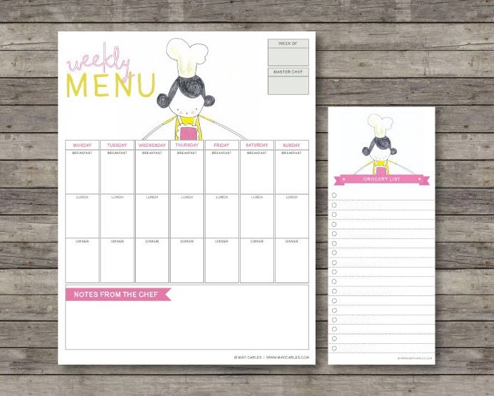 Meal Planner . Digital Collection . Mayi Carles