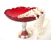 Sterling Silver Crystal Pedestal Dish from Allie et Cie