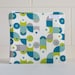 wet bag. small. organic cotton. lime green mod retro vinyl print
