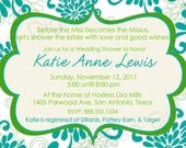 Customized Floral Chic Bridal Wedding Shower Invitation Digital File Bride DIY YOU PRINT Invite