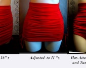 Rita Adjustable Length Skirt with Attached Tummy Control  Bottoms in Red