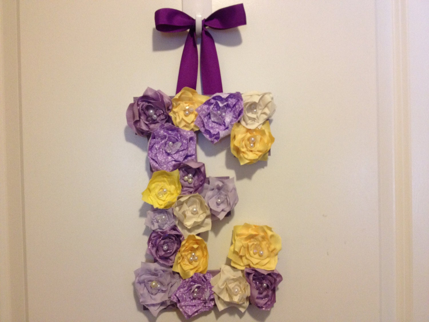 Handmade Fabric Flower Custom Nursery Wall Letter