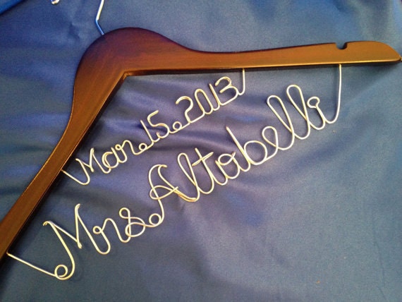 BONUS GIFT- Wedding dress hanger, personalized bridal hanger, bridal gift, wedding hanger, wire name hanger