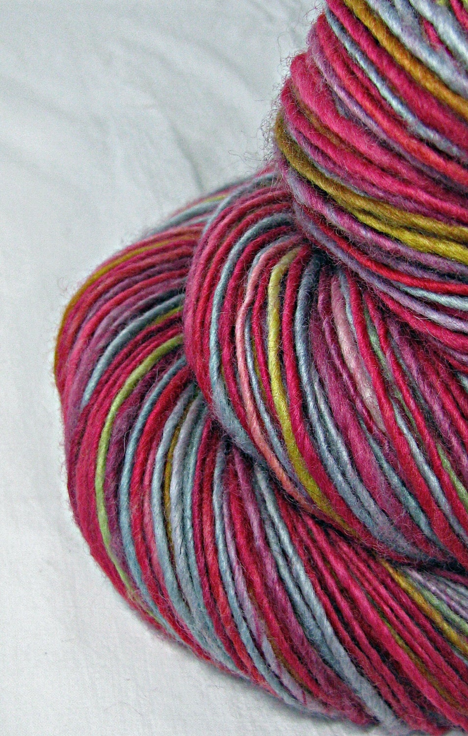 Handspun Yarn Gently Thick and Thin  Single Blue Faced Leicester  'Bring it On'