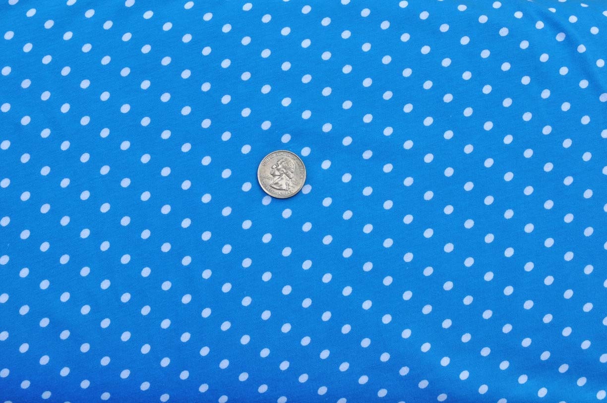 Tiny Polka Dot jersey knit in blue - 1 yard