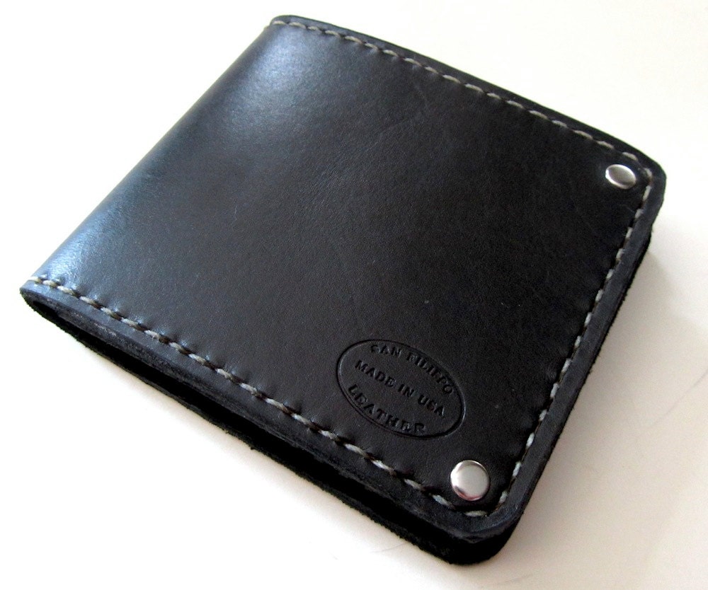 Mens Wallet Classic Black Leather Bifold