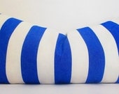 Ocean Blue and White Pillow Cover,  Nautical Lumbar Pillow Cover, Long Cushion, Nautical Home Decor, Beach Decor 14x28 Inch, Long Pillow