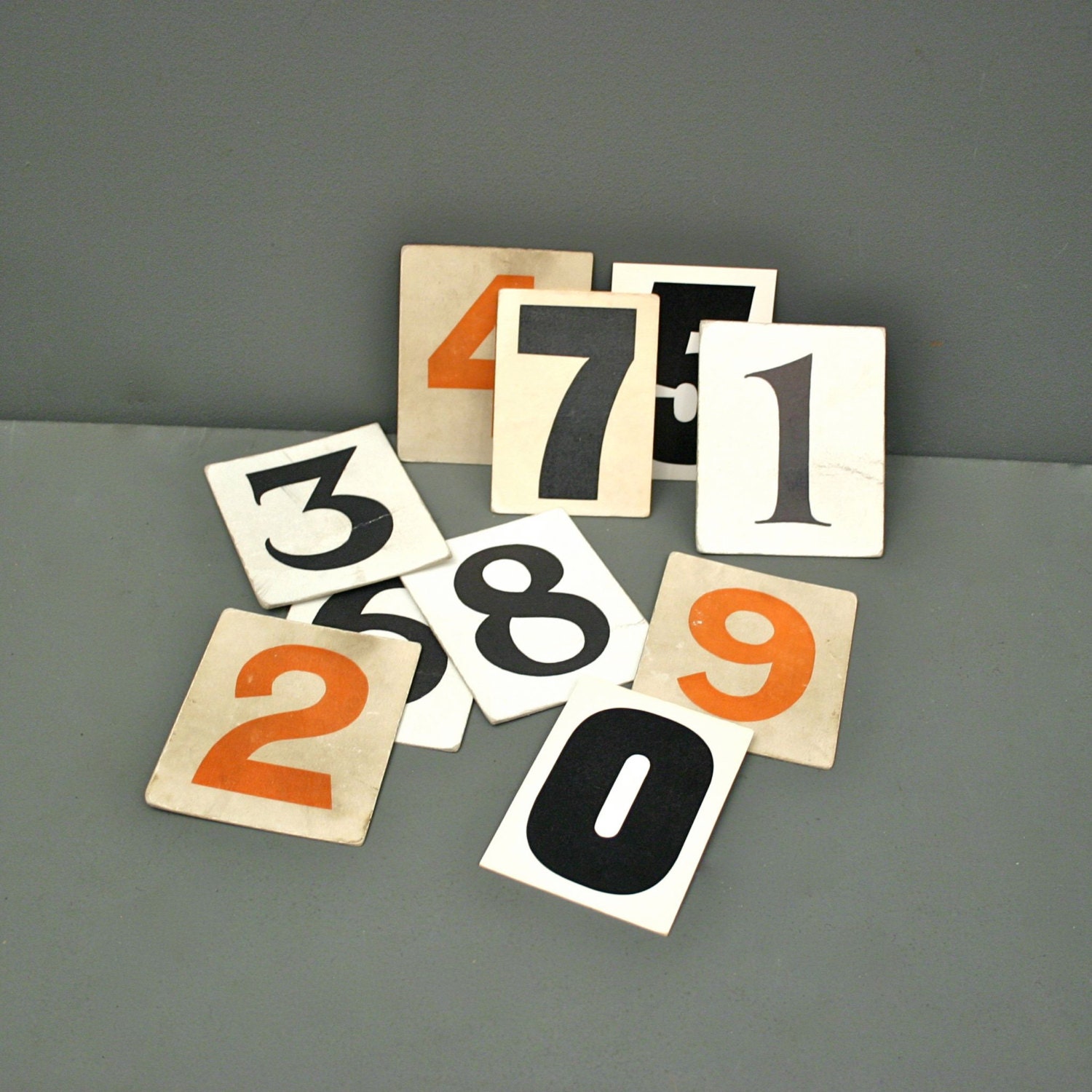 Vintage Church Hymn Numbers - Set of 10 from England