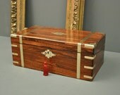 Antique English Writing Slope - Rosewood and Brass  - Circa 1800's