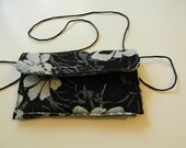 Black and White Floral Batik Hip Bag/Cross Body Bag