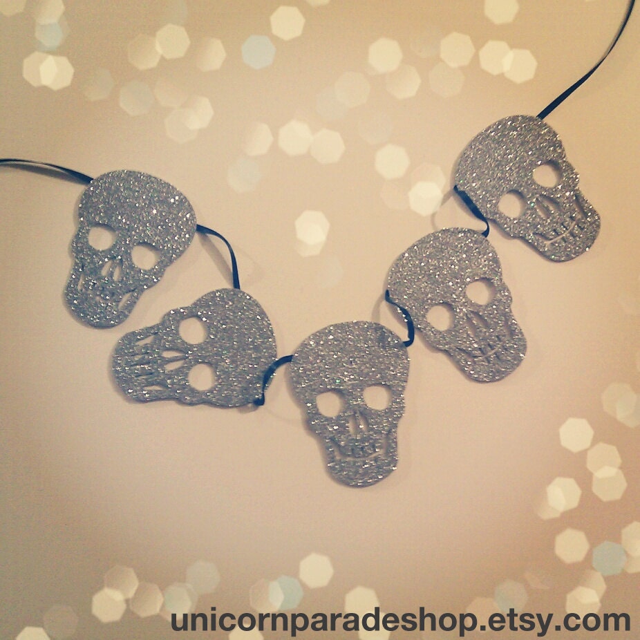 Custom Skull Glitter Garland