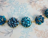 Cluster Earring Bracelet - Blue