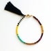 Friendship Bracelet with Tassel - Beaded Bracelet - Bracelet with Black Tassel
