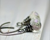 Mystic Rock Crystal Quartz Earrings...April Birthday April Earrings